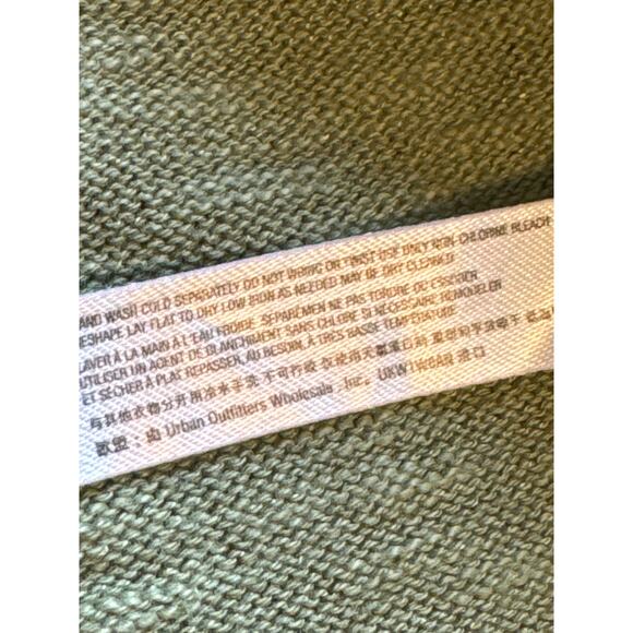 Free People Beach Green Oversized Button Up Cotton Linen Zumba Sweater L - Picture 10 of 11